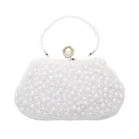 Pearl Cluster Evening Tote Clutch Crossbody Bag