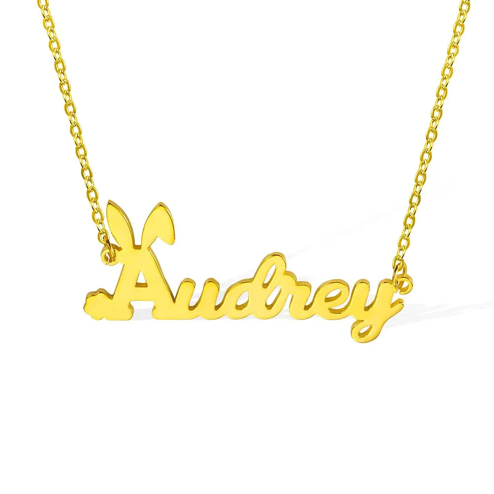 Personalized Name Easter Bunny Necklace