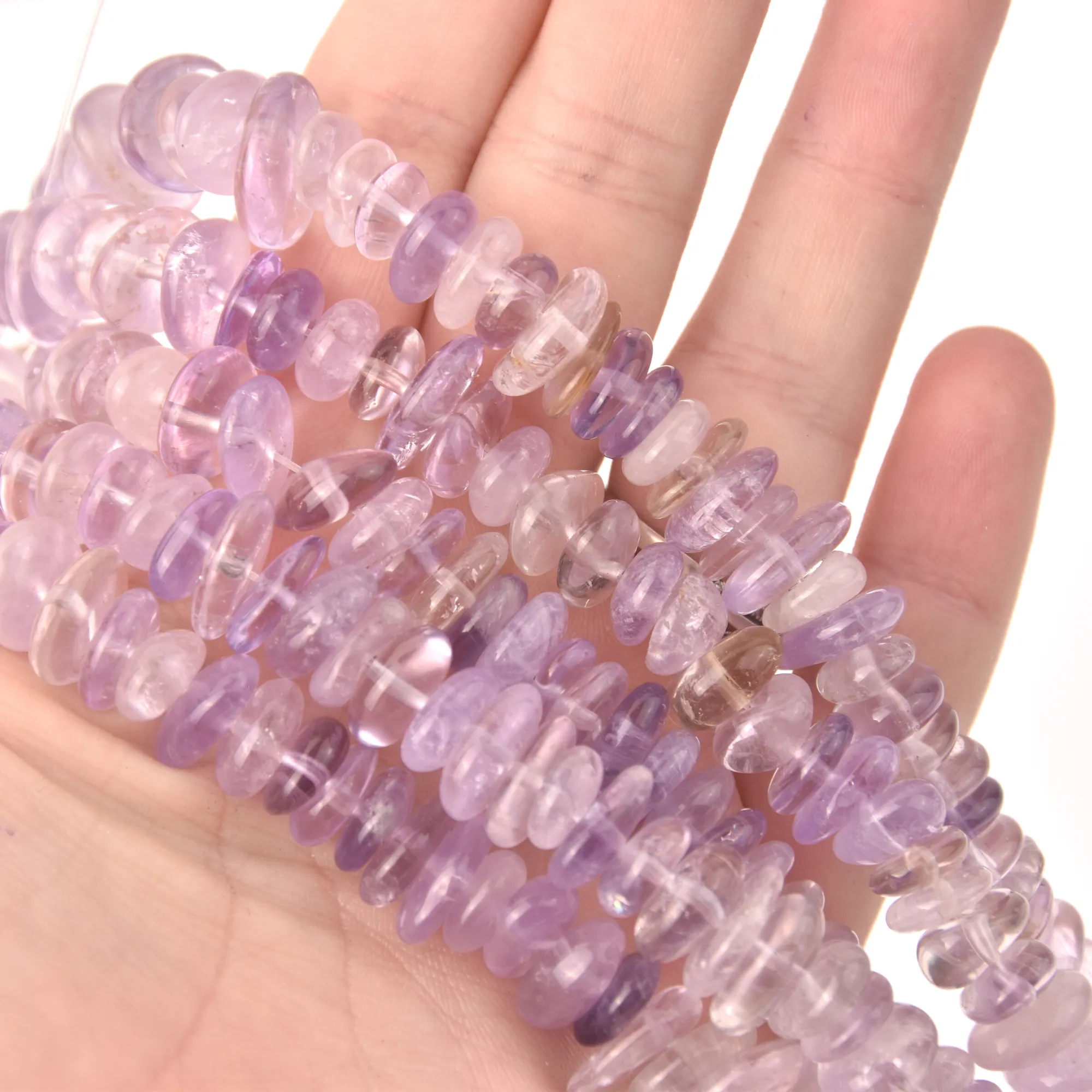 Purple Ametrine Half Strand, Large Chip Purple Gemstone Beads approx 12x8mm, 8 long gem0818