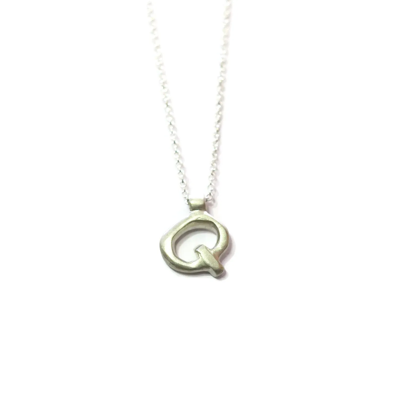 Q - handwritten letter necklace