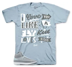 Retro 2 Cool Grey Shirt - Love Kicks - Light BLue