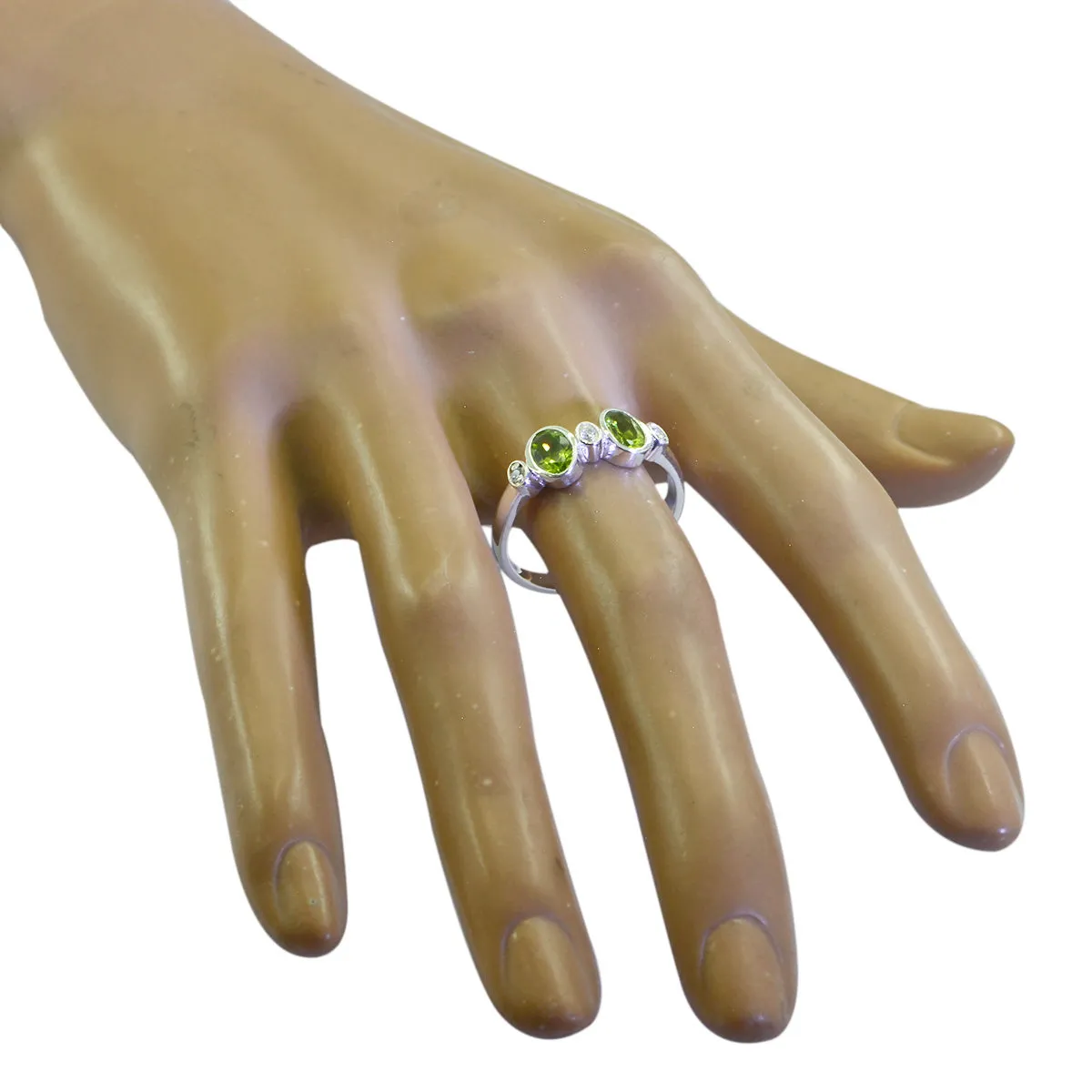 Riyo Fine Gems Peridot Sterling Silver Ring Gift Anniversary Day