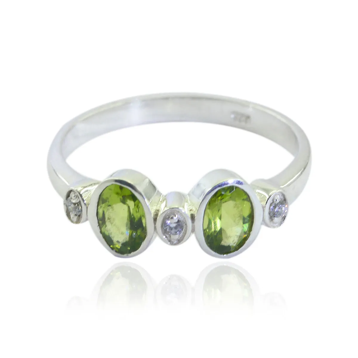 Riyo Fine Gems Peridot Sterling Silver Ring Gift Anniversary Day