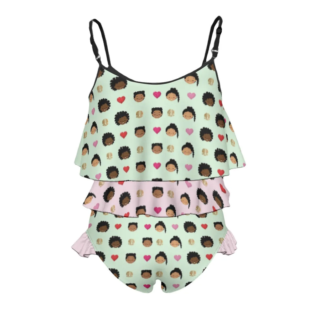 Seafoam Green Mermaid Strong Two-Piece Kid's Swimsuit