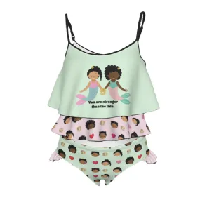 Seafoam Green Mermaid Strong Two-Piece Kid's Swimsuit