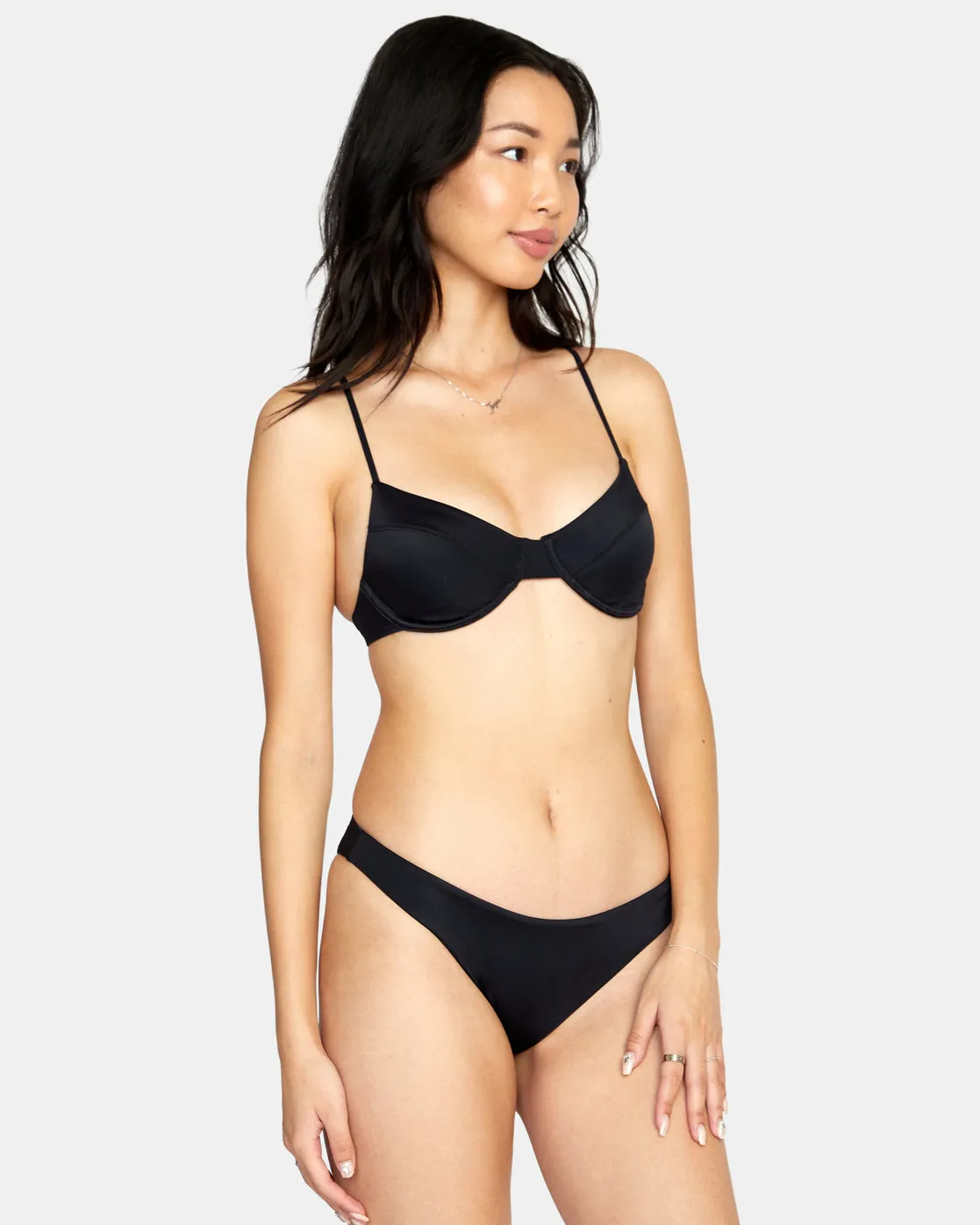 Solid Underwire Bikini Top - Black