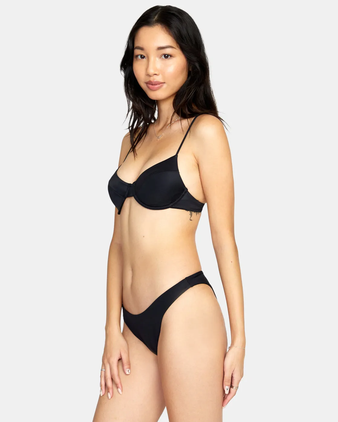 Solid Underwire Bikini Top - Black