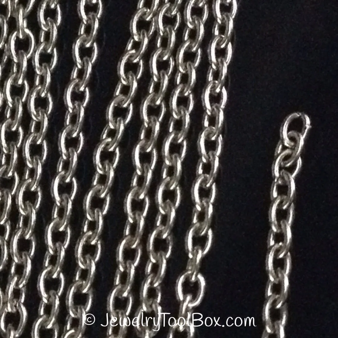 Stainless Steel Chain, Fine 3x2x0.6mm Oval Rolo Chain, Soldered Closed , 50 Meters, #1905