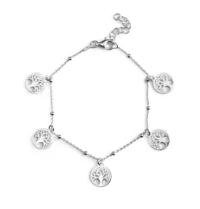 Sterling Silver Tree of Life Charm Anklet