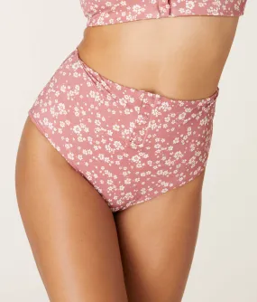 The Snap - Bikini - Bottom  - Eco Nylon - Ditsy Floral Rose