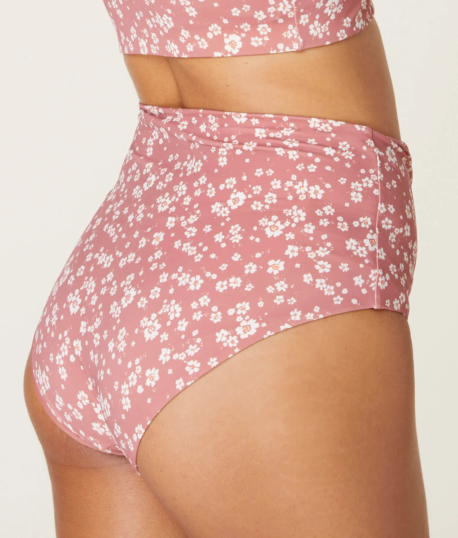 The Snap - Bikini - Bottom  - Eco Nylon - Ditsy Floral Rose