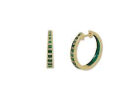 The Twist Tsavorite Garnet Diamond Enamel Hoop Earrings