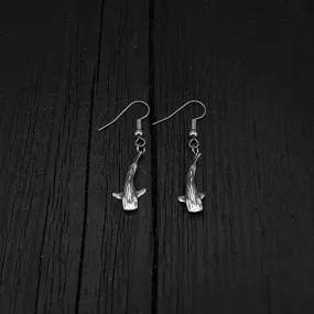 Tiny Whale Shark Earrings - Solid 925 Sterling Silver