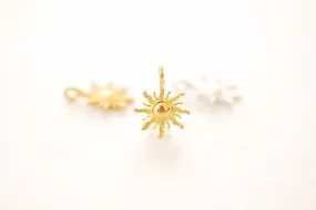 Vermeil Gold or Sterling Silver Sun charm Pendant Starburst Sun Rays Gold Sunshine Sky Celestial Polaris Wholesale Bulk Charms Jewelry J354