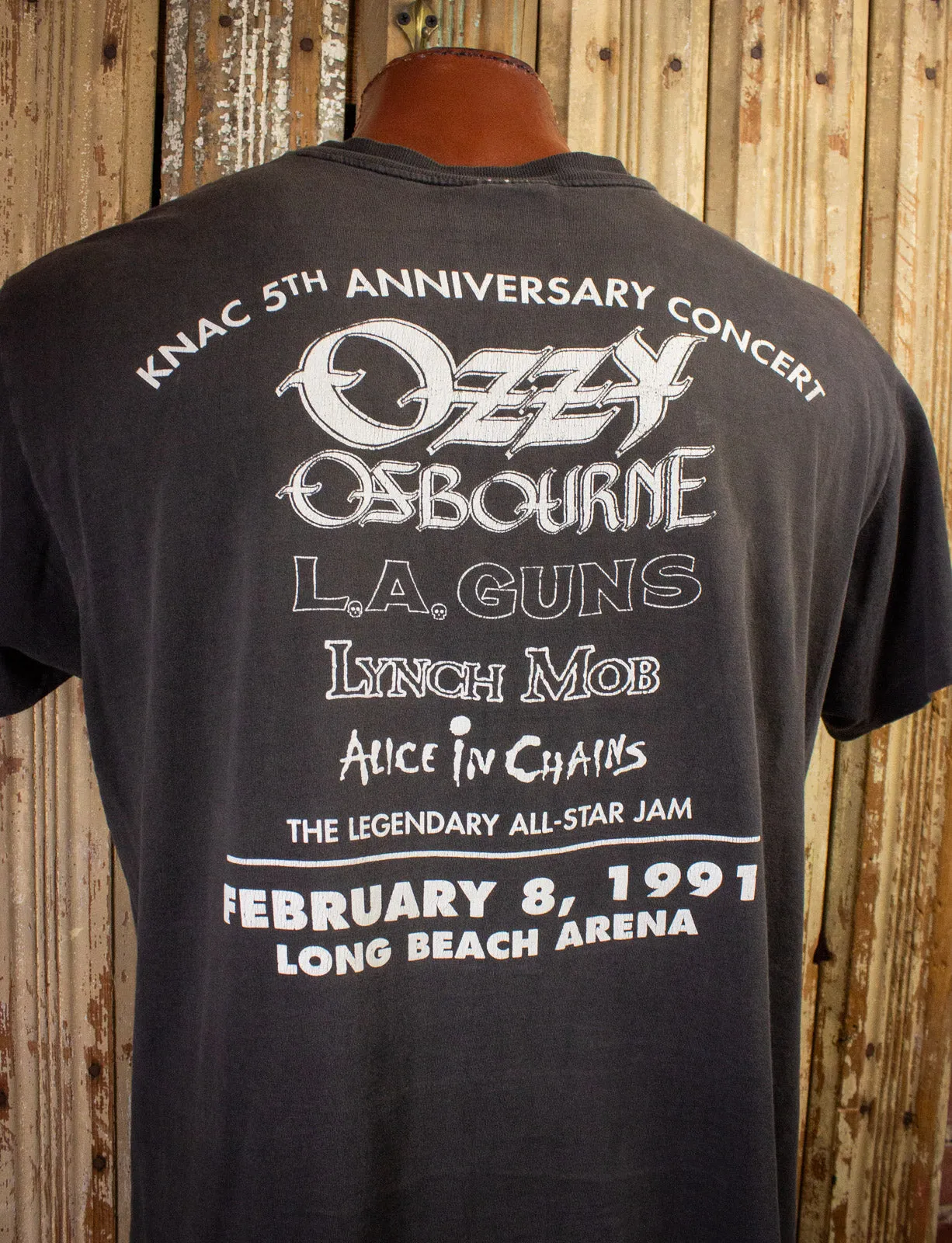 Vintage KNAC 105.5 5th Anniversary Concert T Shirt 1991 Black XL