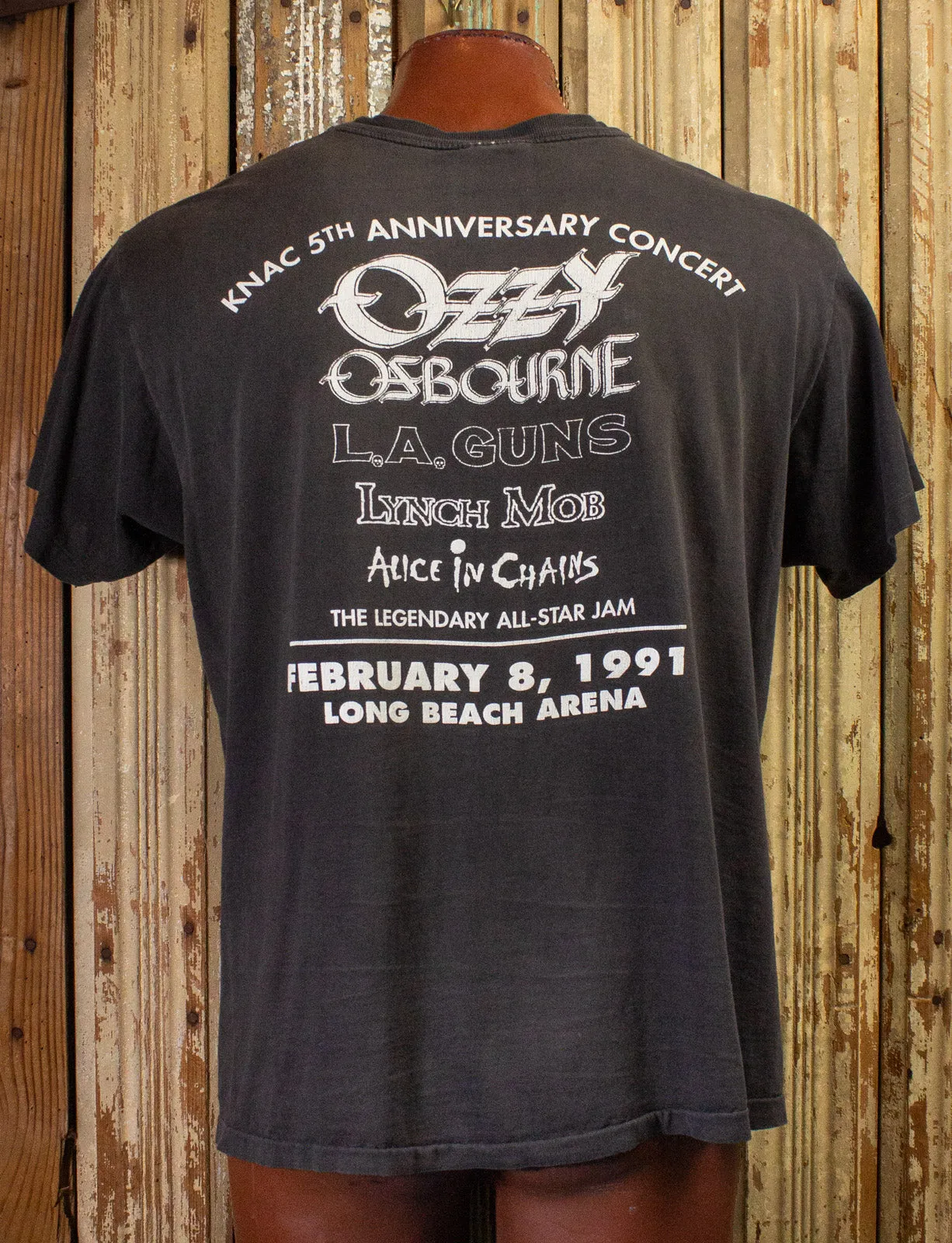 Vintage KNAC 105.5 5th Anniversary Concert T Shirt 1991 Black XL