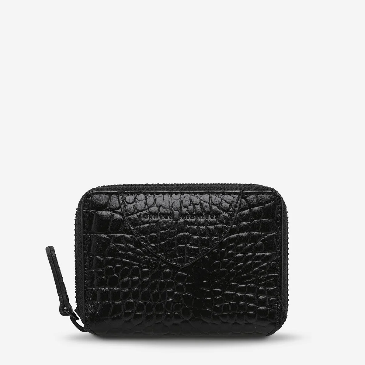 Wayward Wallet Black Croc Embossed