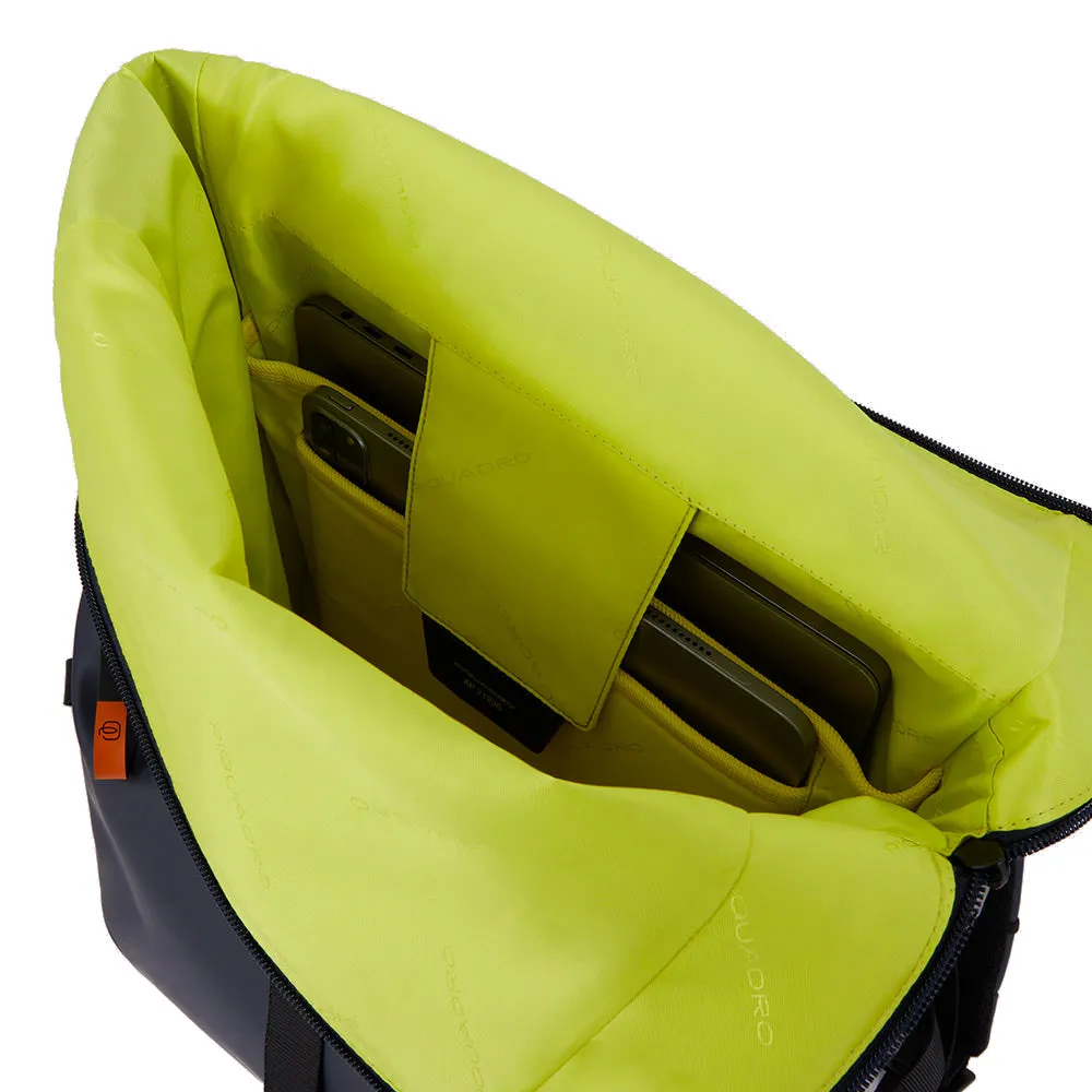 Zaino PIQUADRO Roll Top con porta Pc 15,6 in Tessuto Gommato colore Verde - CA6291C2OW