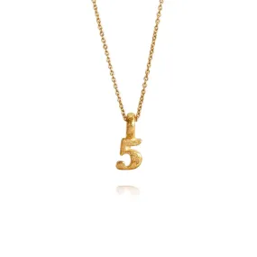 Zoe Lucky Number 5 Gold Necklace